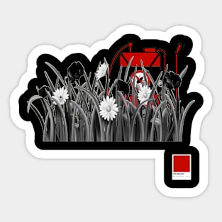 POPPY RED - white full  by COLORBLIND WorldView Sticker